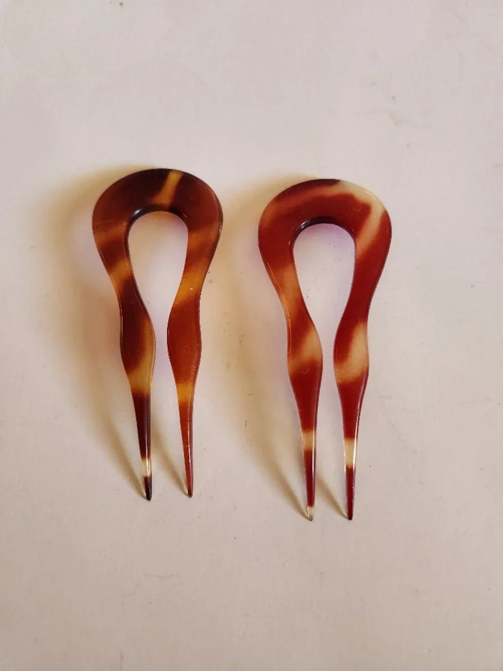 Vintage 70s Goody Chignon Plastic Tortise Shell Hair Pins
